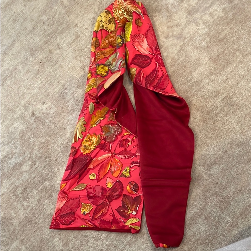 Hermes silk and angora scarf authentic 11.5X67.5